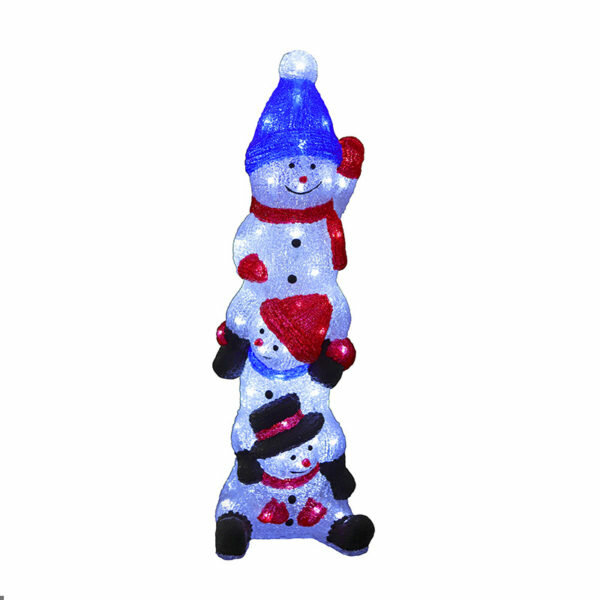 62CM ACRYLIC STACK OF SNOWMAN