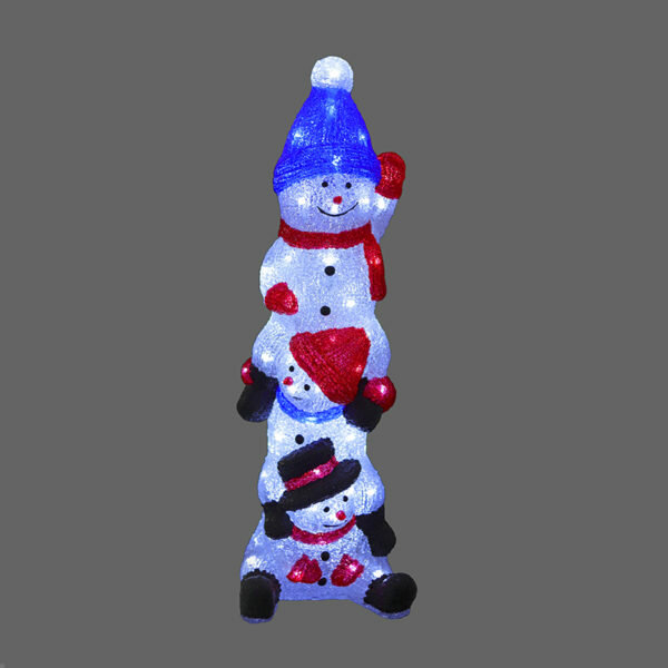 62CM ACRYLIC STACK OF SNOWMAN