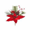 VELOUR POINSETTIA WITH PINE AND BALL BERRY
