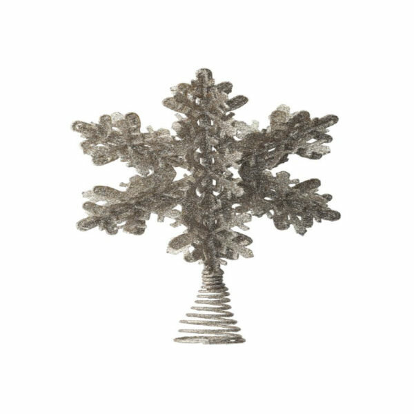 12" CHAMPAGNE GLITTER 3D SNOWFLAKE TREE TOPPER