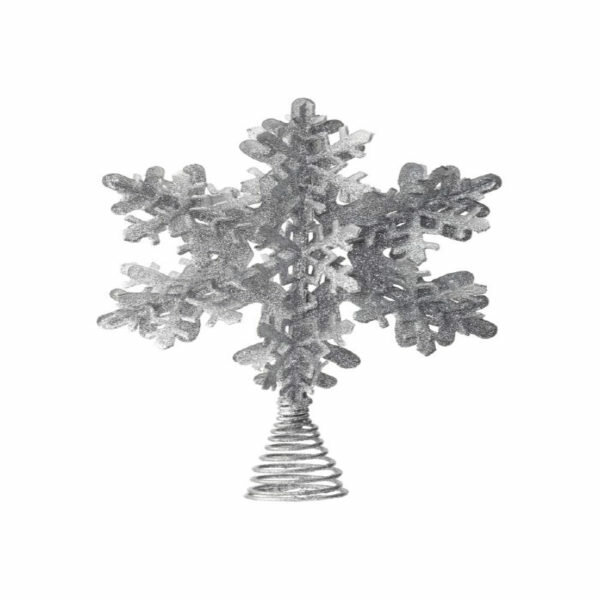12" GLITTER 3D SNOWFLAKE TREE TOPPER