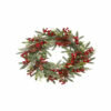 24" CEDAR AND HOLLY WITH BERRY WREATH