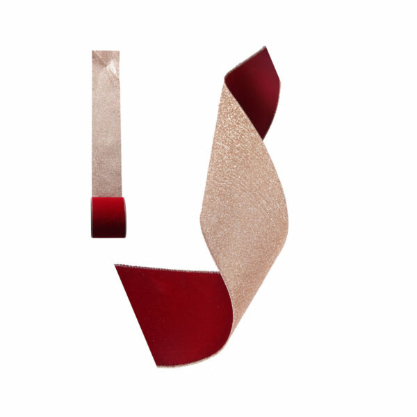Burgundy Velvet Wired Ribbon 10cm X 10m