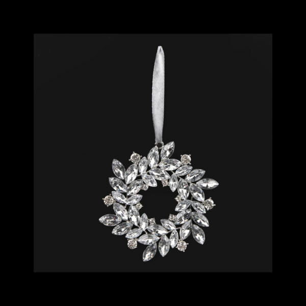 CRYSTAL WREATH TREE DECORATION 10CM