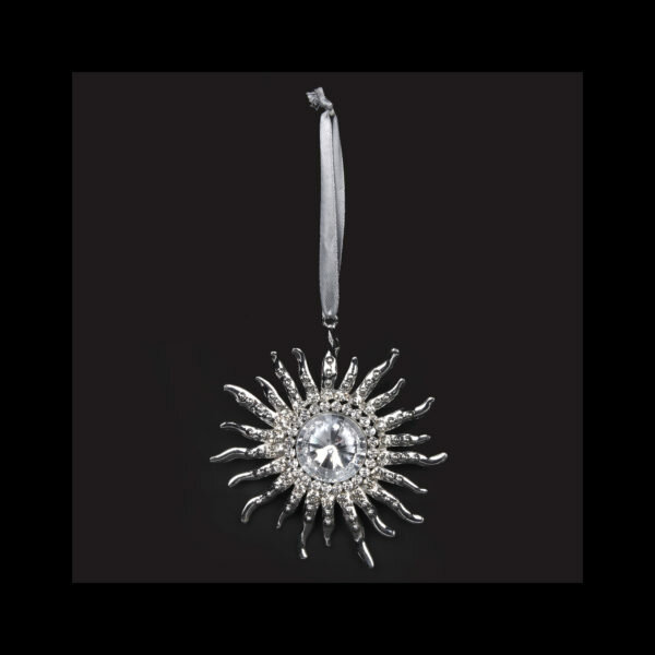 DIAMONTE SUN TREE DECORATION W/VELVET RIBBON 11CM