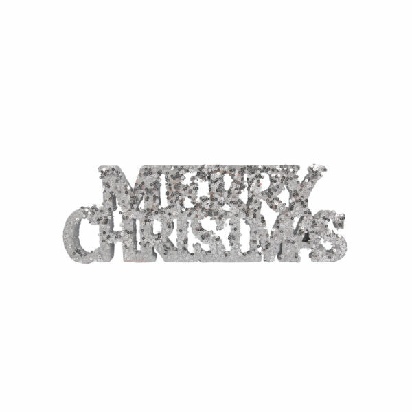 SILVER MERRY CHRISTMAS SIGN