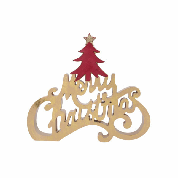 MERRY CHRISTMAS BURGUNDY/GOLD SIGN