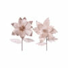 CHAMPAGNE MAGNOLIA & POINSETTIA STEM WITH LEAF