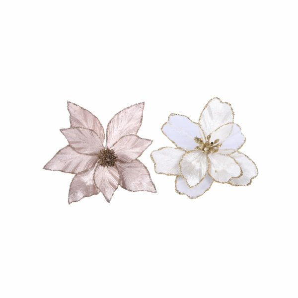 IVORY & CHAMPAGNE FLOWER WITH CLIP