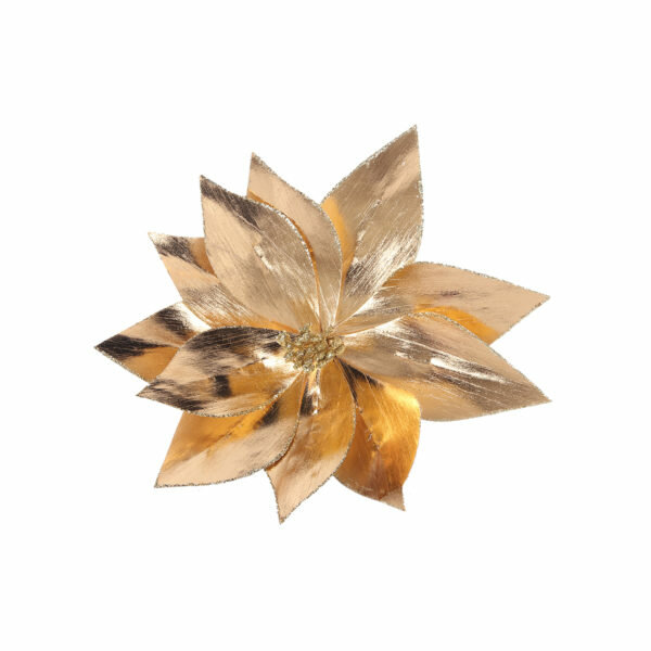 GOLD POINSETTIA WITH CLIP