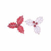 RED & WHITE HOLLY BERRY WITH CLIP