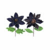 MIDNIGHT BLUE POINSETTIA STEM WITH GREEN LEAF 22-27 cm