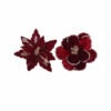 BURGUNDY VELVET POINSETTIA & MAGNOLIA WITH CLIP