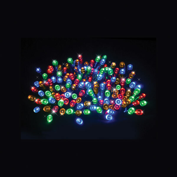 1000 LED FLASHING CHRISTMAS FAIRY LIGHTS MULTI COLOURED WITH REEL & TIMER