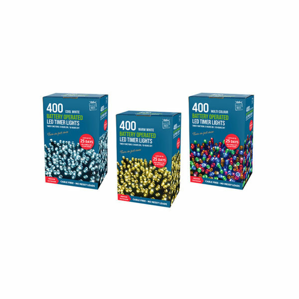INDOOR / OUTDOOR BATTERY OPERATED TIMER LED CHRISTMAS LIGHTS (400PC)
