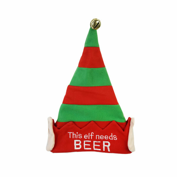 ELF HAT WITH BEER SLOGAN