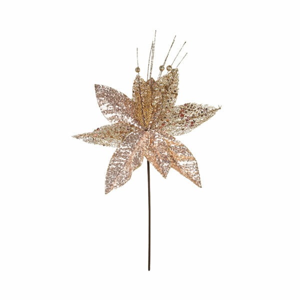 POINSETTIA FLOWER CHAMPAGNE GOLD