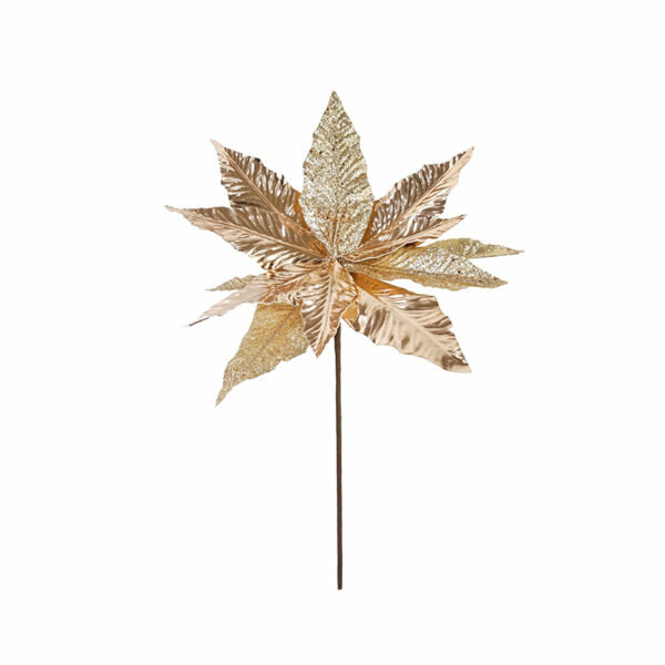 POINSETTIA FLOWER CHAMPAGNE GOLD