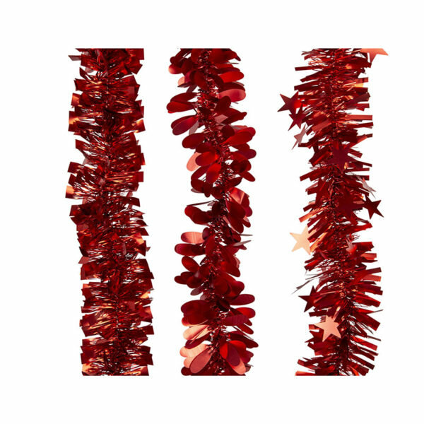 RED MATTE TINSEL 2M