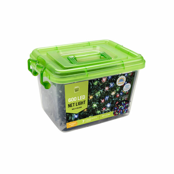 600 SOLAR LED NET CHRISTMAS LIGHTS MULTI COLOURED