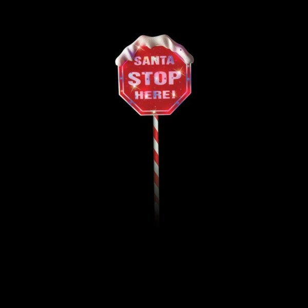 LED SOLAR SANTA STOP HERE SIGN