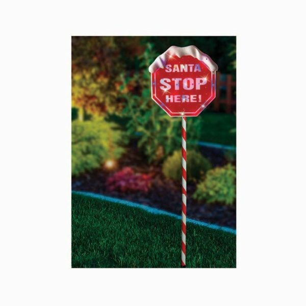 LED SOLAR SANTA STOP HERE SIGN