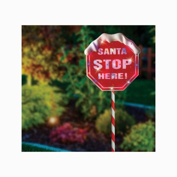LED SOLAR SANTA STOP HERE SIGN