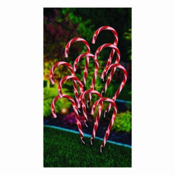 LED FLASHING CANDY CANE PATH LIGHTS (20 PACK)