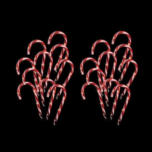LED FLASHING CANDY CANE PATH LIGHTS (20 PACK)