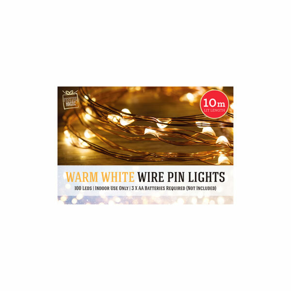 10m LED STARRY CHRISTMAS LIGHTS 100 PIECES - WARM WHITE