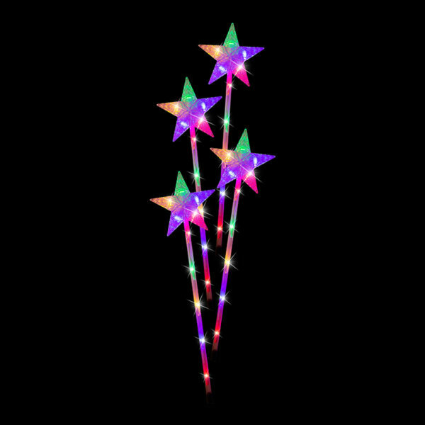 LED MULTI COLOURED CRYSTAL STAR PATH LIGHTS (4 PACK)