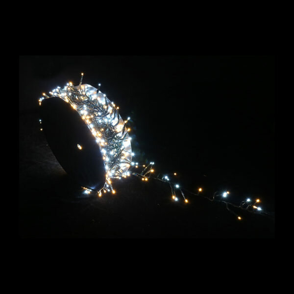 1440 LED CLUSTER CHRISTMAS LIGHTS - 2 TONE REEL - WARM WHITE