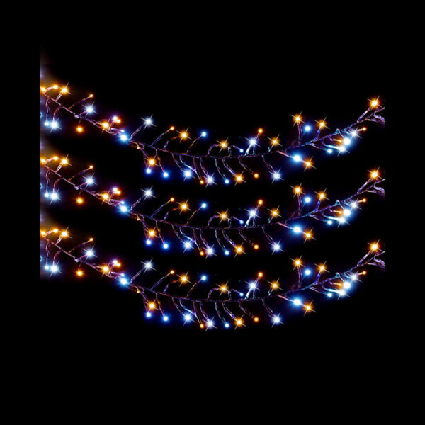 1440 LED CLUSTER CHRISTMAS LIGHTS - 2 TONE REEL - WARM WHITE