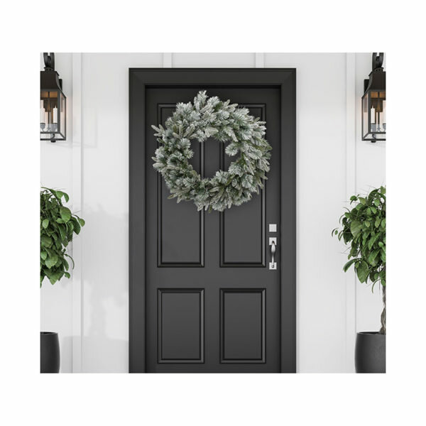 SNOWY EMERALD ANGEL WREATH 60CM
