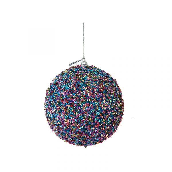 SEQUINS MULTI BAUBLE 100mm Asst