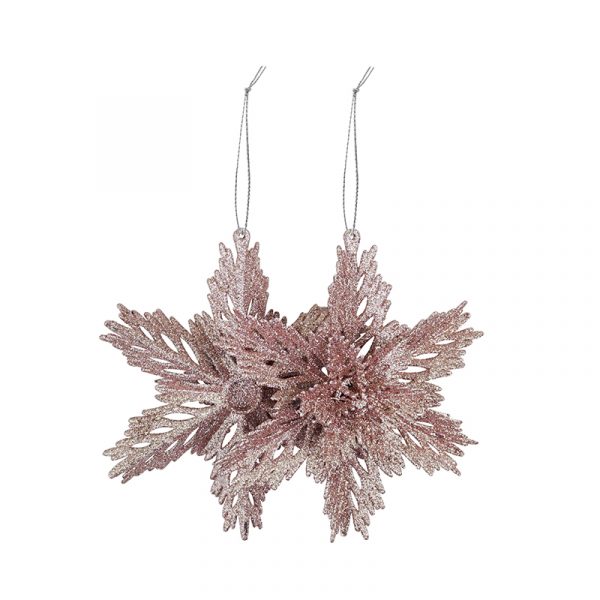 GLITTER HANGING DECORATION 2PK