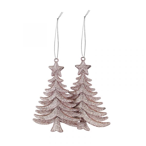 GLITTER HANGING DECORATION 2PK