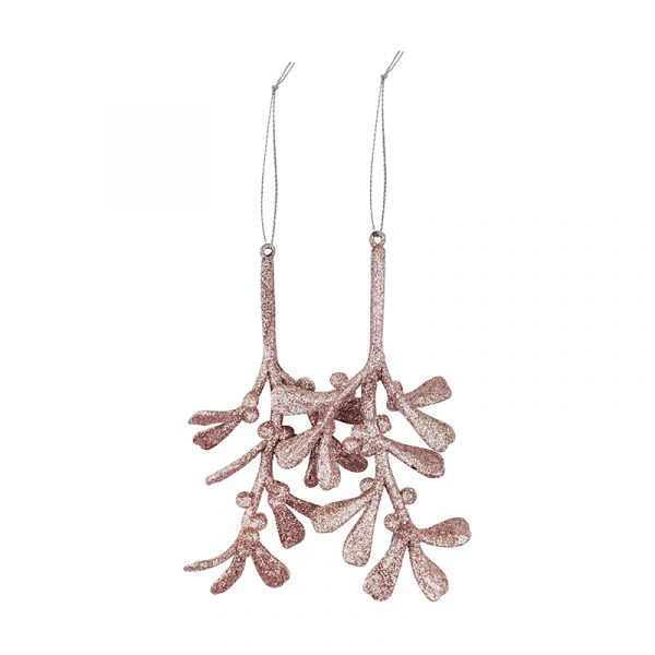 GLITTER HANGING DECORATION 2PK