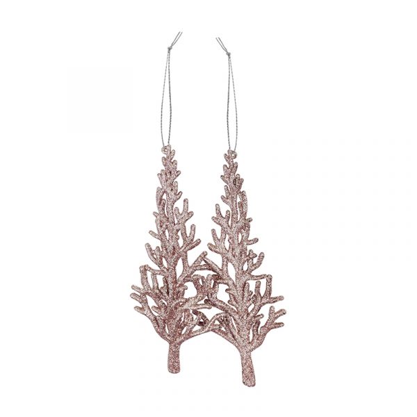 GLITTER HANGING DECORATION 2PK