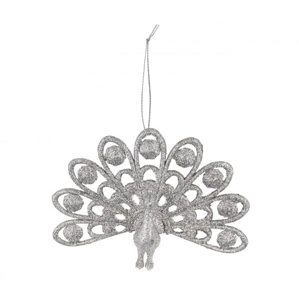 GLITTER HANGING PEACOCK DECO