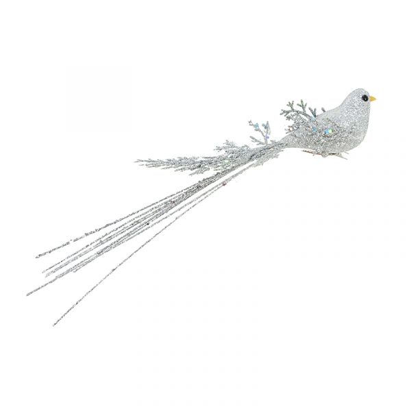 CLIP BIRD LONG TAIL 28cm Asst