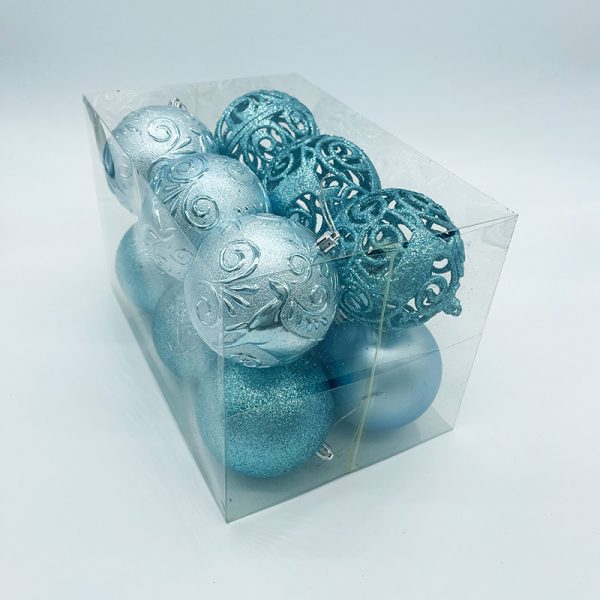 10cm Light Blue Bauble 12pk