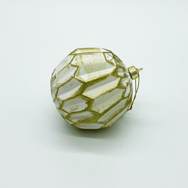 10cm white and gold patterned balls