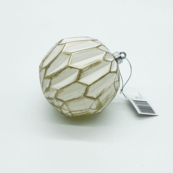 10cm white and gold patterned balls