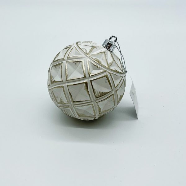 10cm white and gold patterned balls
