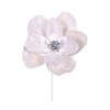 White Magnolia Stem With Silver Crystal Centre