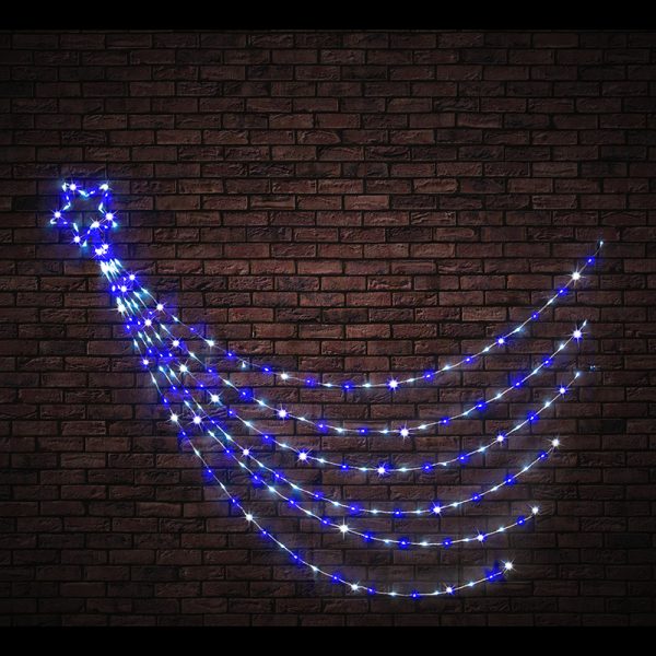 LED WATERFALL STAR BLUE & WHITE CHRISTMAS LIGHTS (200PC)
