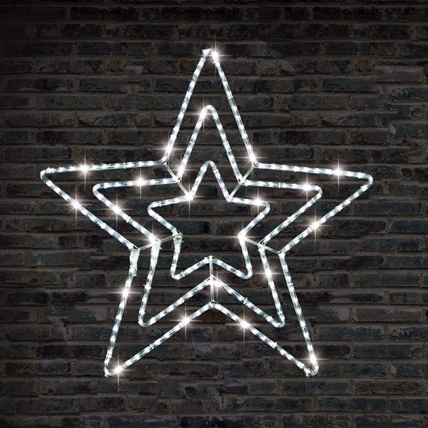 LED 3 in 1 CHRISTMAS STAR ROPELIGHT (80x80cm) COOL WHITE