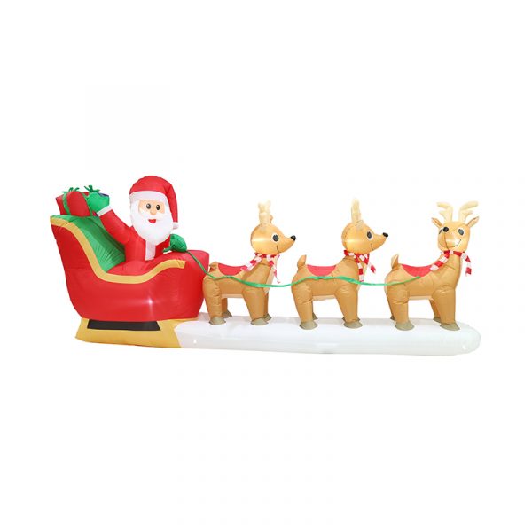 AIRPOWER INFLATABLE SANTA'S SLEIGH WITH 3 REINDEERS (3.6m)