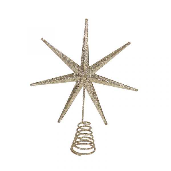 METAL GLITTER STARBURST CHRISTMAS TREE TOPPER (20cm) STYLE - 3